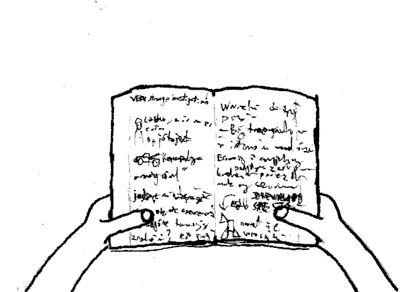 Open notebook on random page