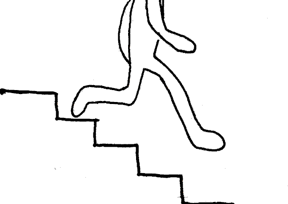 Go carefully downstairs